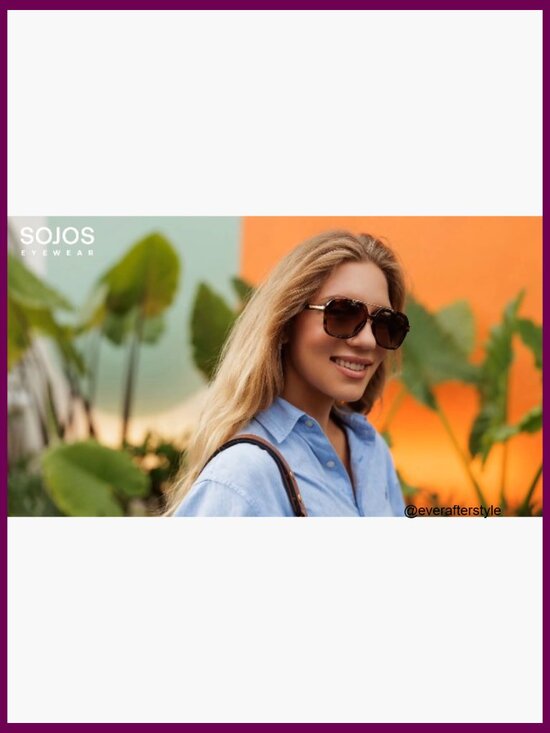 Retro Polarized Aviator Sunglasses, UV400 Protection, Plastic Frame main image 4